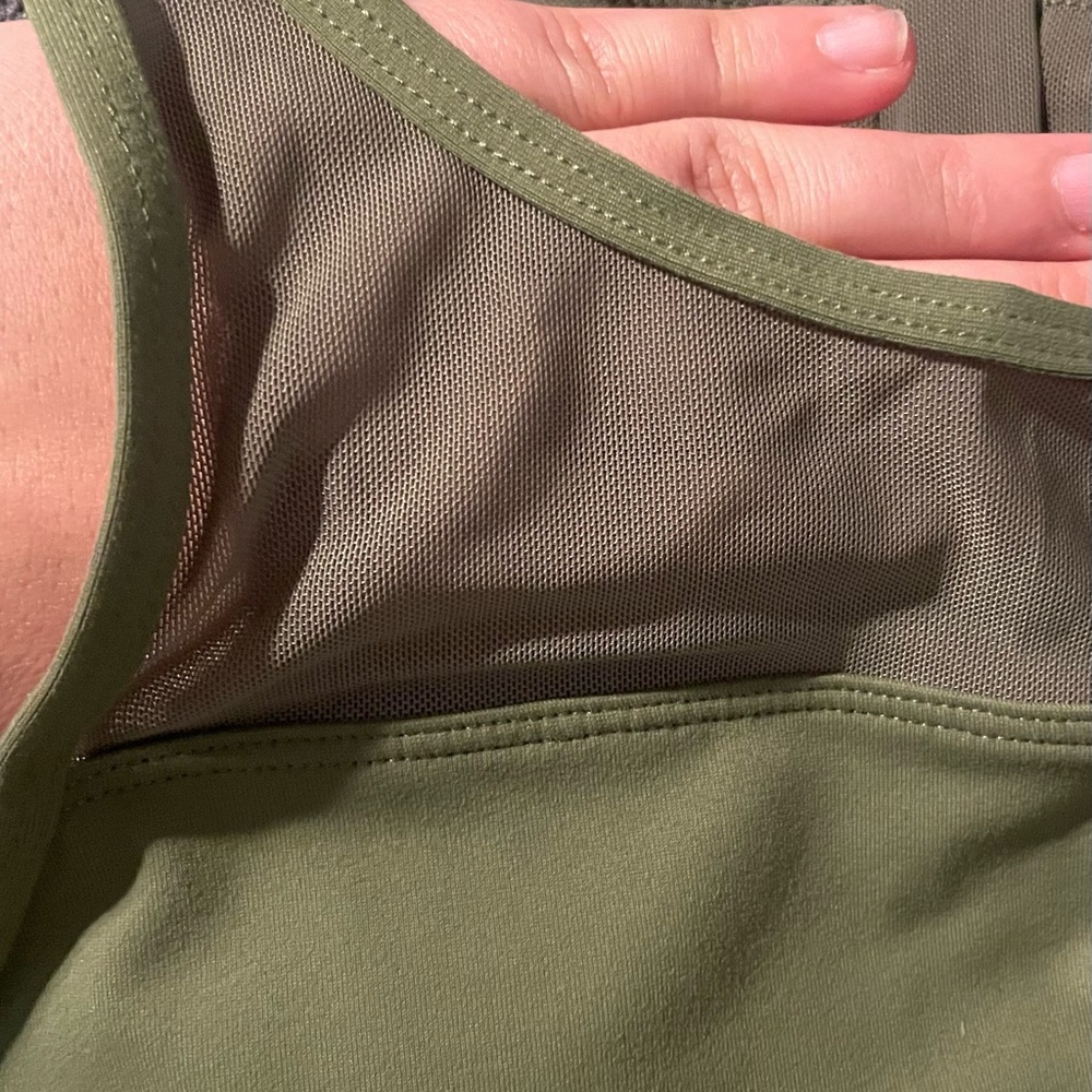 ZYIA Olive Green High Neck Sports Bra with Racerback - Picture 7 of 7